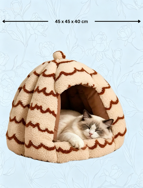 Choco Cloudy Cat Bed